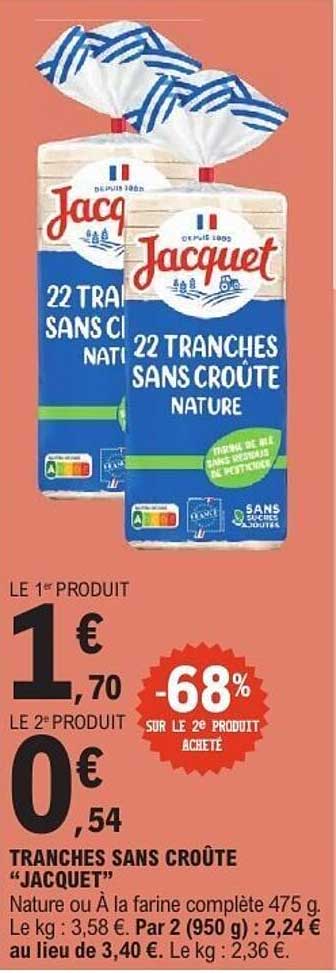 TRANCHES SANS CROÛTE “JACQUET”