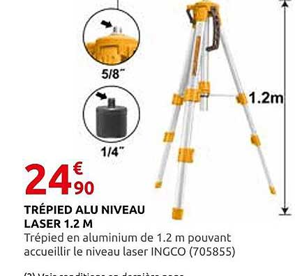 TRÉPIED ALU NIVEAU LASER 1.2 M