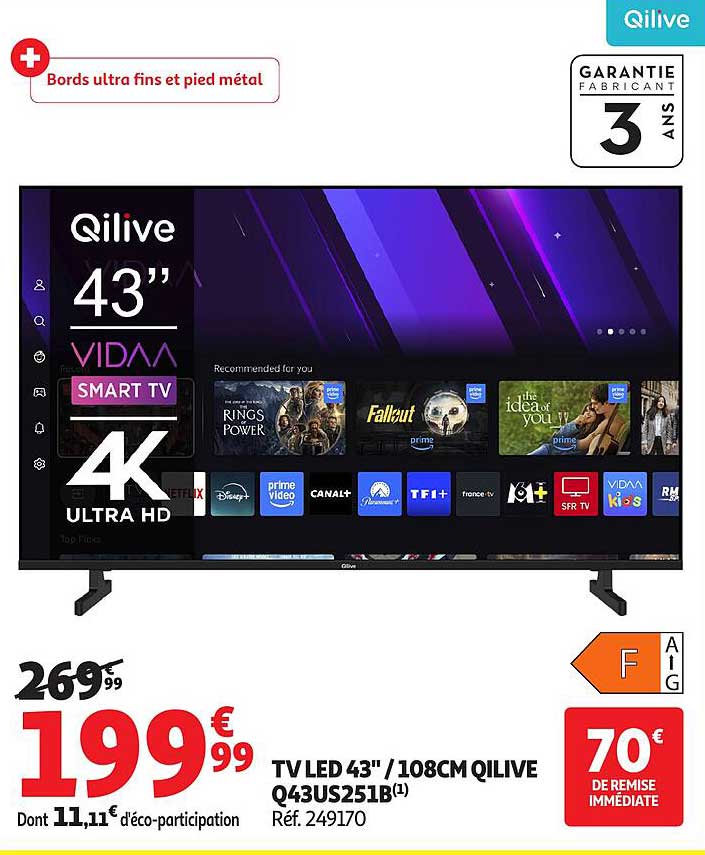 TV LED 43" / 108CM QILIVE Q43US251B