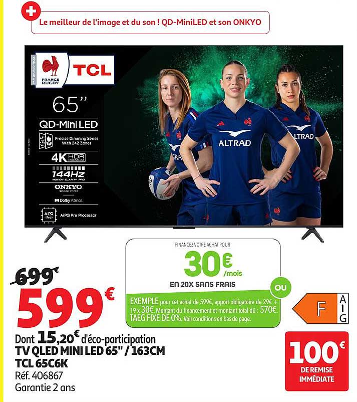 TV QLED MINI LED 65'' / 163CM TCL 65C6K