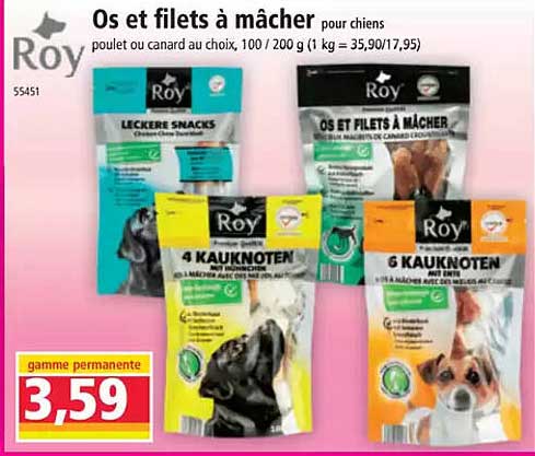 Os et filets à mâcher pour chiens