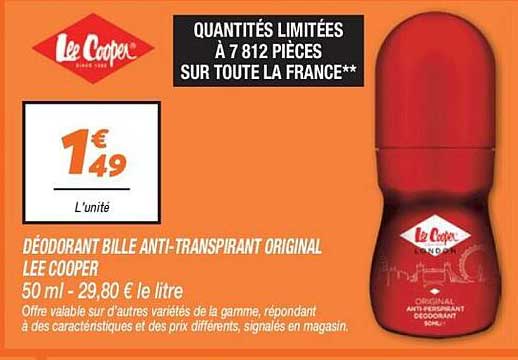 DEODORANT BILLE ANTI-TRANSPIRANT ORIGINAL LEE COOPER