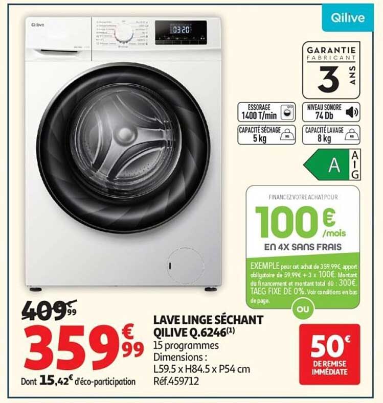 LAVE LINGE SÉCHANT QILIVE Q.6246