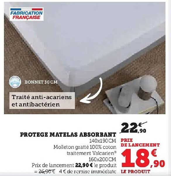 PROTEGE MATELAS ABSORBANT
