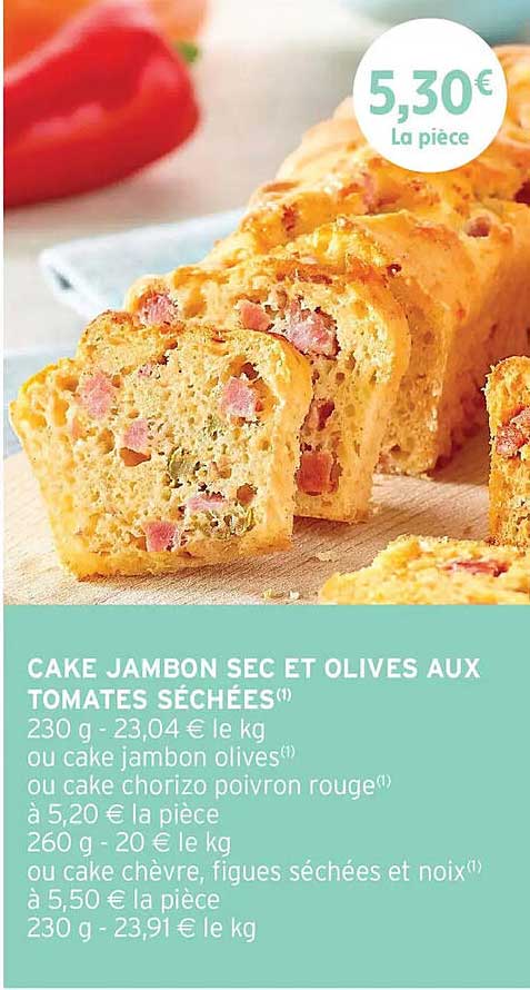 CAKE JAMBON SEC ET OLIVES AUX TOMATES SÉCHÉES