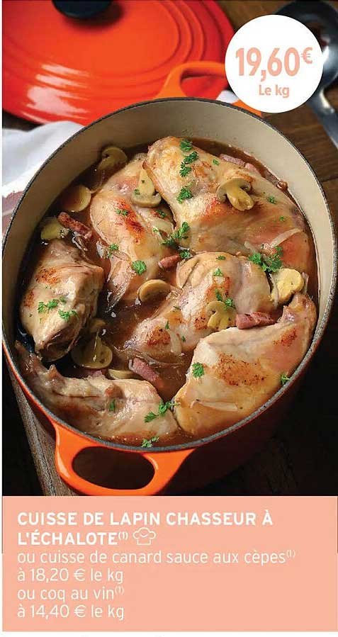 CUISSE DE LAPIN CHASSEUR À L'ÉCHALOTE