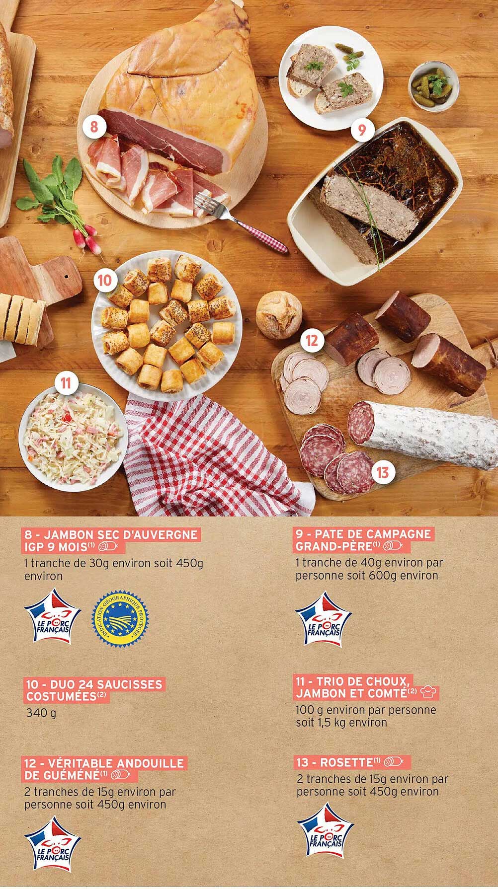 JAMBON SEC D'AUVERGNE IGP 9 MOIS