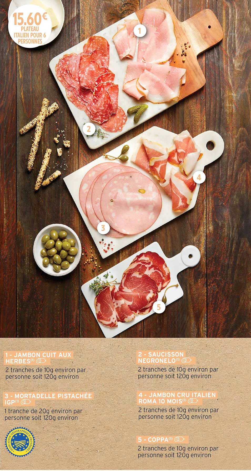PLATEAU ITALIEN POUR 6 PERSONNES