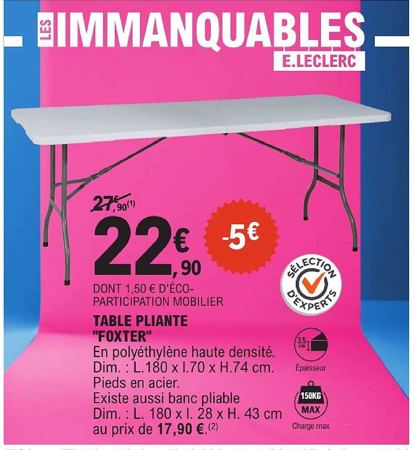 Leclerc Table Pliante