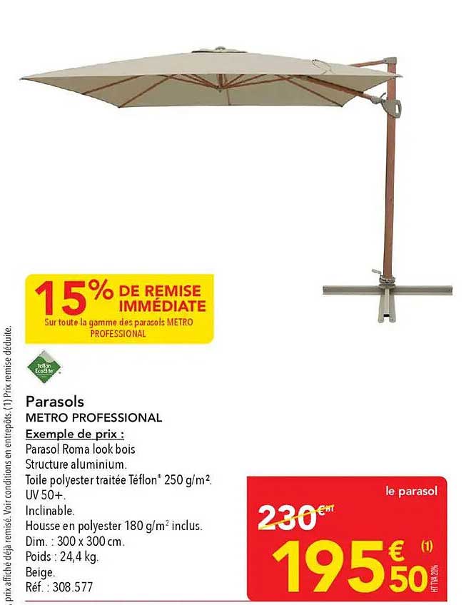 15% DE REMISE IMMÉDIATE