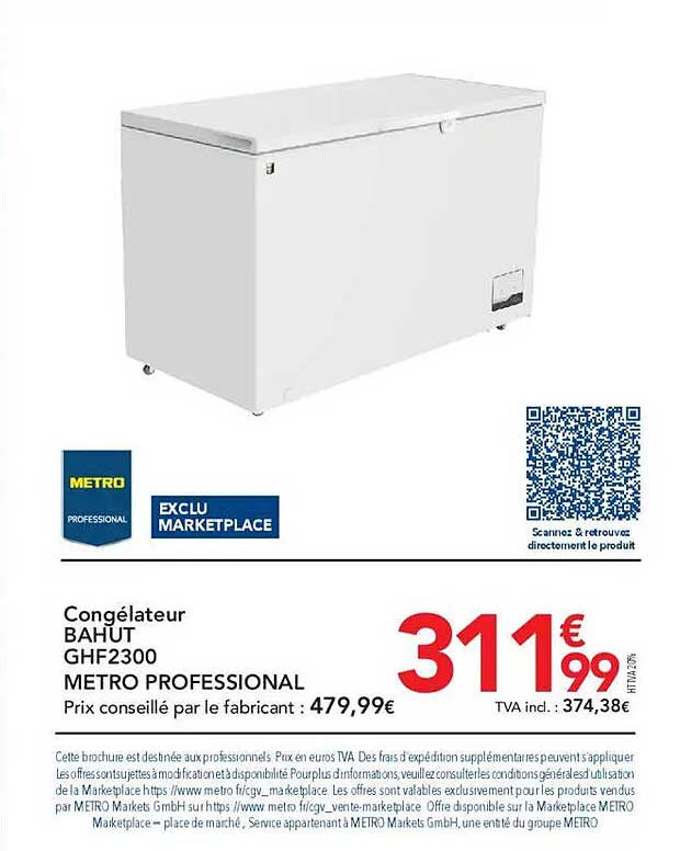 Congélateur BAHUT GHF2300 METRO PROFESSIONAL