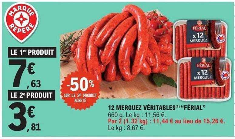 12 MERGUEZ VÉRITABLES "FÉRIAL"