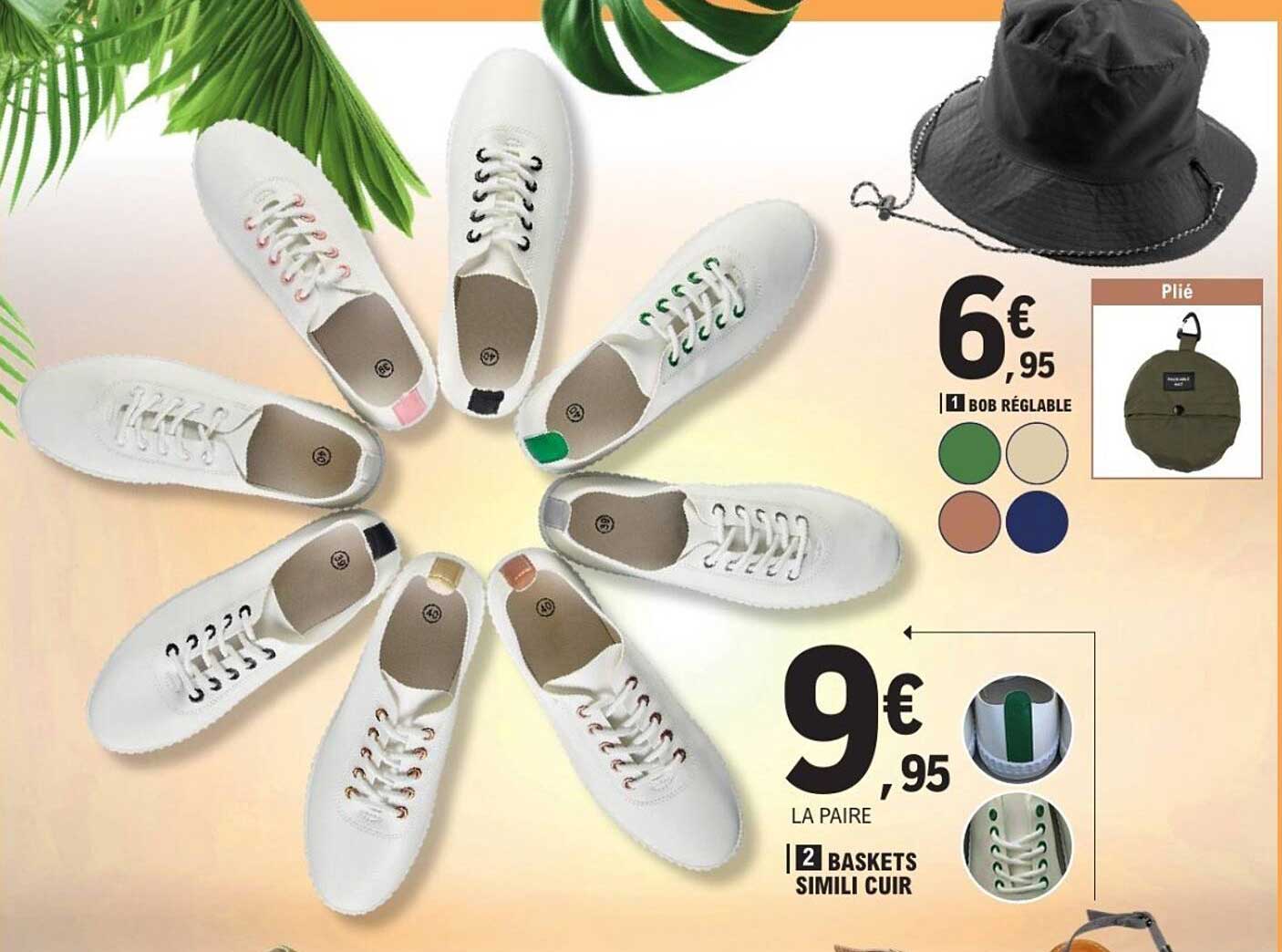 2 BASKETS SIMILI CUIR