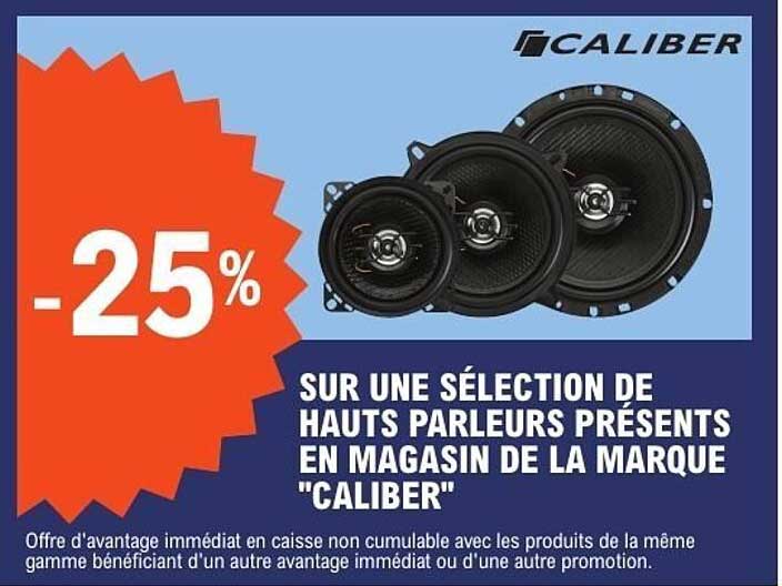 -25% SUR UNE SÉLECTION DE HAUTS PARLEURS PRÉSENTS EN MAGASIN DE LA MARQUE "CALIBER"