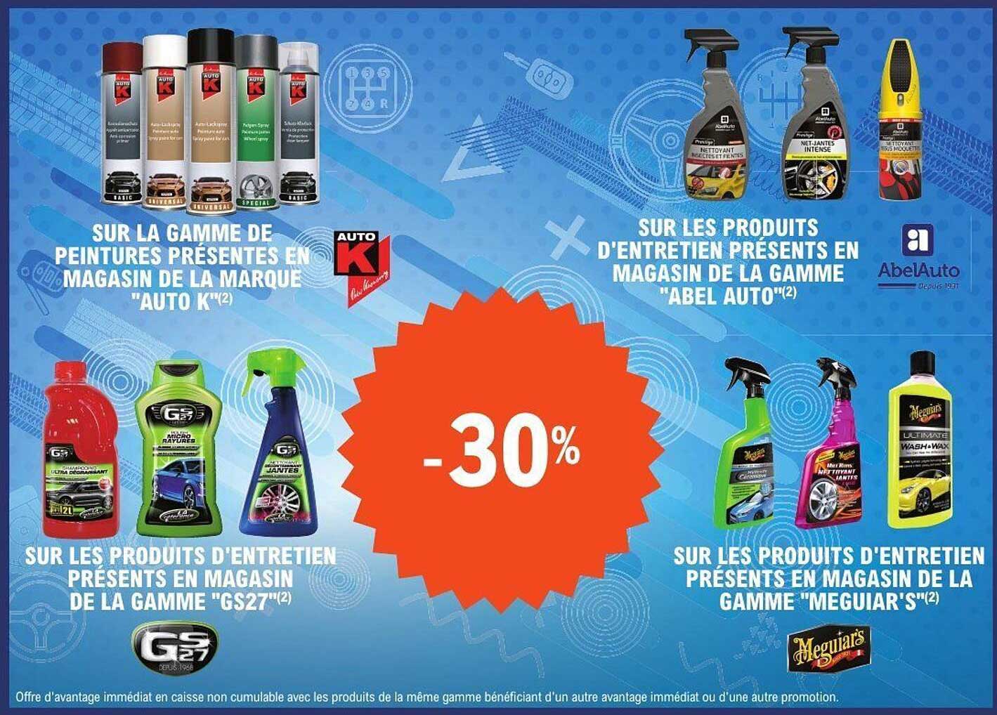 -30% sur une sélection de produits d'entretien automobile