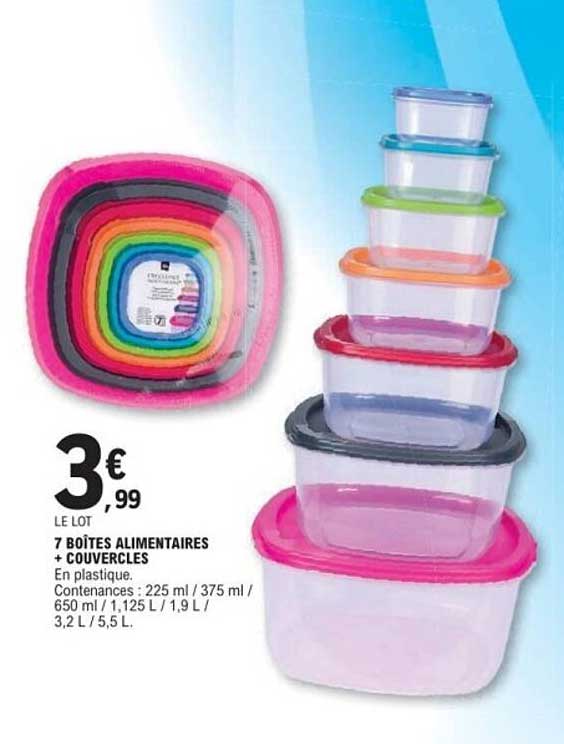 7 BOÎTES ALIMENTAIRES + COUVERCLES