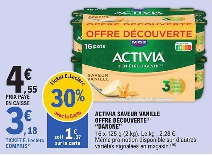 ACTIVIA SAVEUR VANILLE OFFRE DÉCOUVERTE "DANONE"