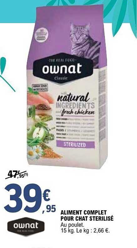 ALIMENT COMPLET POUR CHAT STERILISÉ