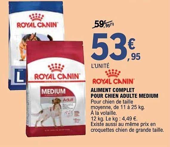 ALIMENT COMPLET POUR CHIEN ADULTE MEDIUM