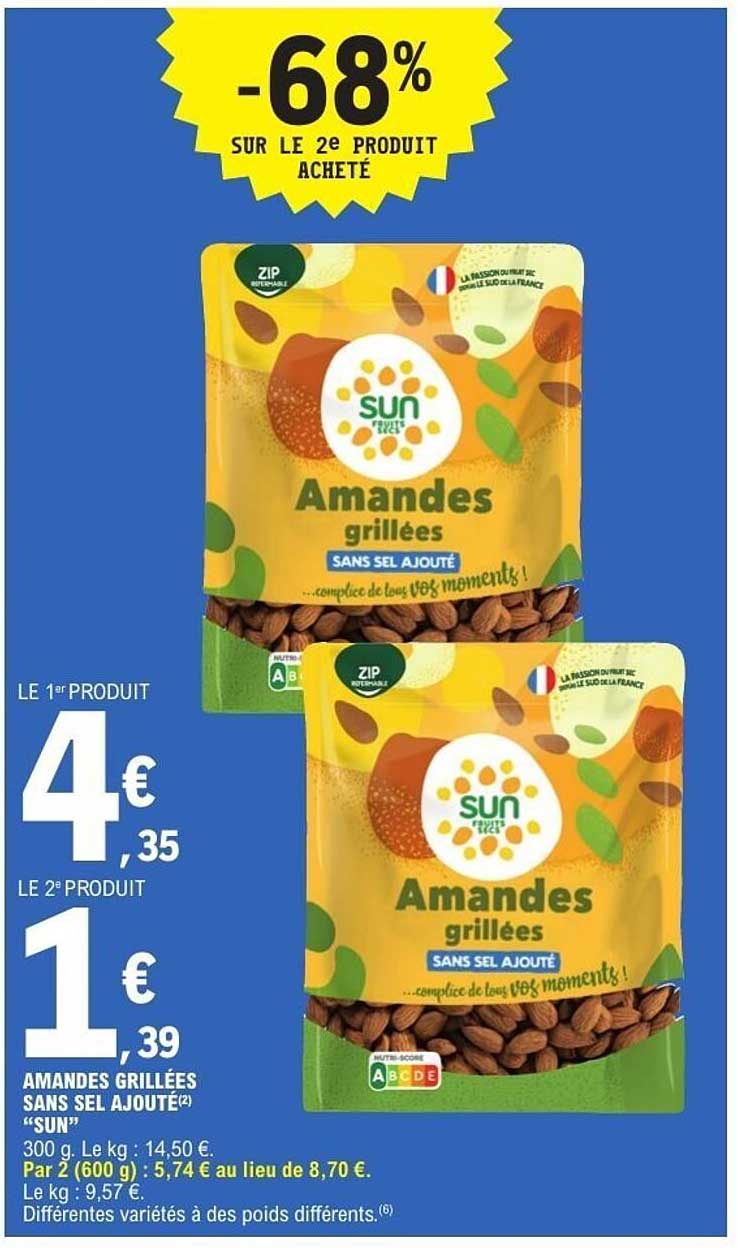 AMANDES GRILLÉES SANS SEL AJOUTÉ