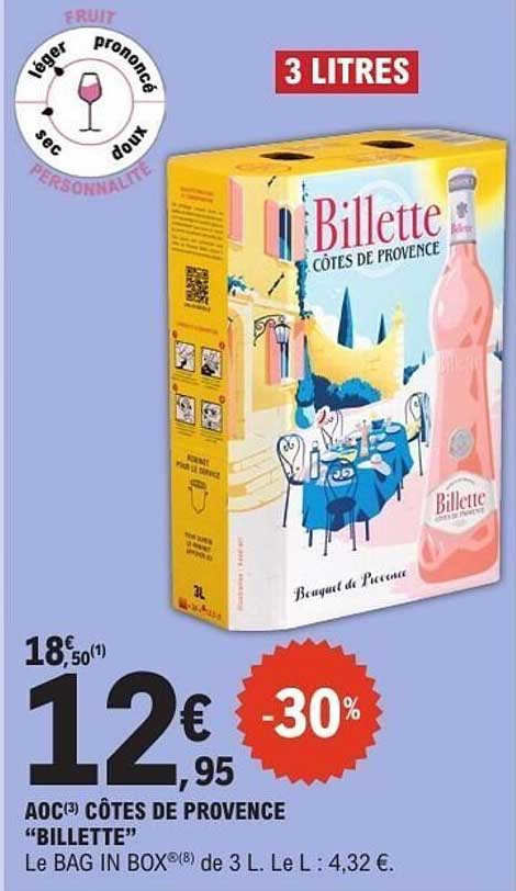 AOC(3) CÔTES DE PROVENCE « BILLETTE »