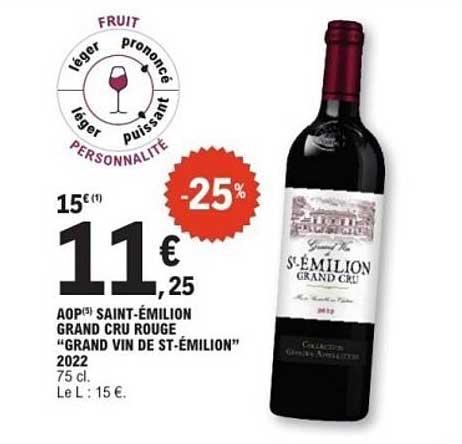 AOP Saint-Émilion Grand Cru Rouge "Grand Vin de St-Émilion" 2022