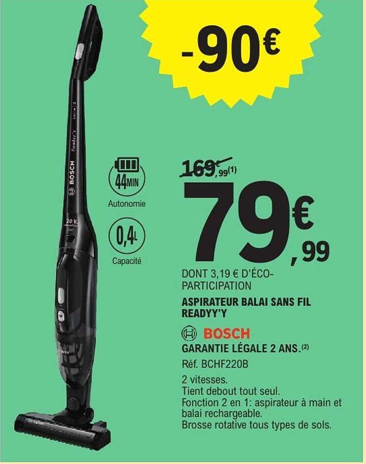 ASPIRATEUR BALAI SANS FIL READY'Y