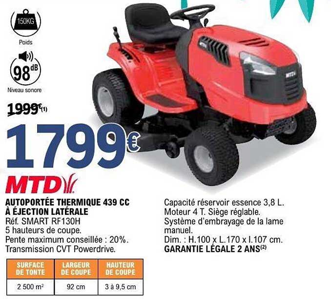 AUTOPORTÉE THERMIQUE 439 CC À ÉJECTION LATERALE