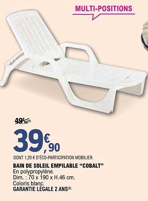 BAIN DE SOLEIL EMPILABLE “COBALT”