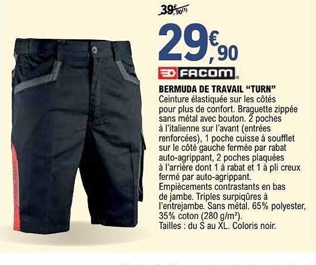 BERMUDA DE TRAVAIL "TURN"