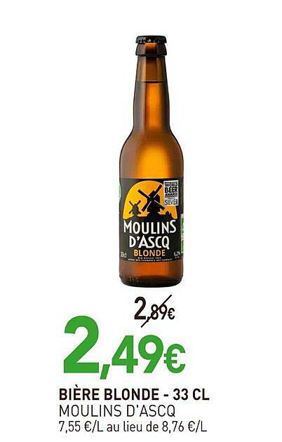BIÈRE BLONDE - 33 CL MOULINS D'ASCQ