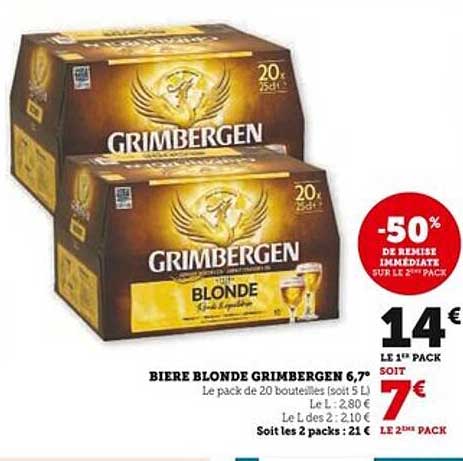 BIERE BLONDE GRIMBERGEN 6,7°