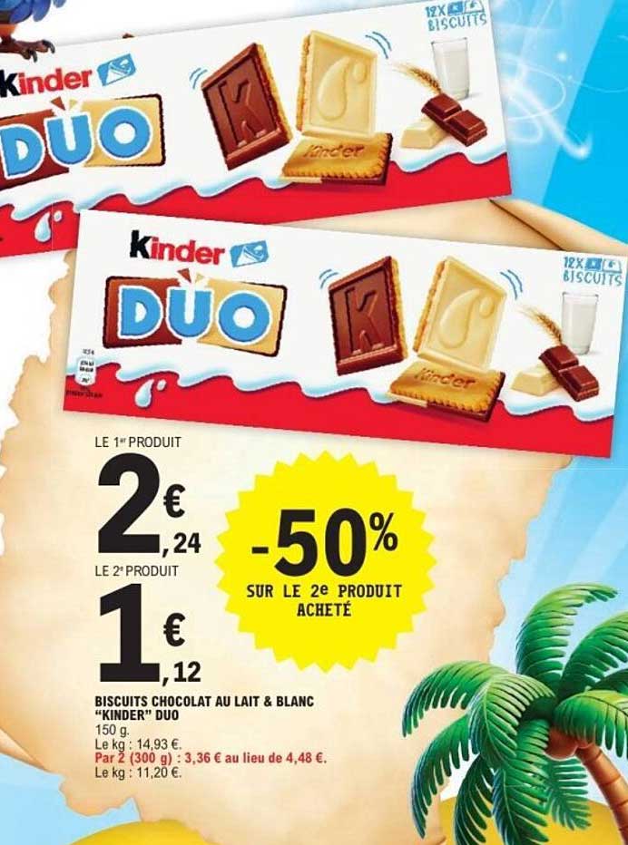 Biscuits Chocolat au Lait & Blanc "Kinder" DUO