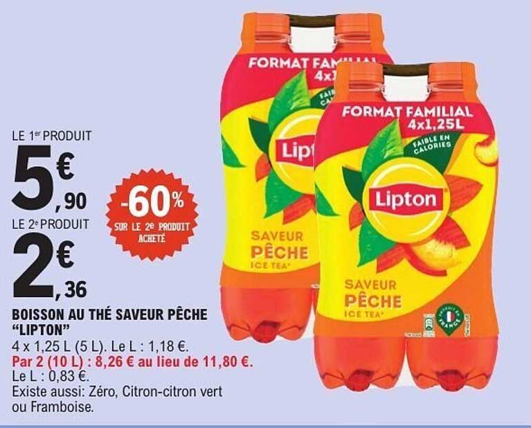 BOISSON AU THÉ SAVEUR PÊCHE “LIPTON”
