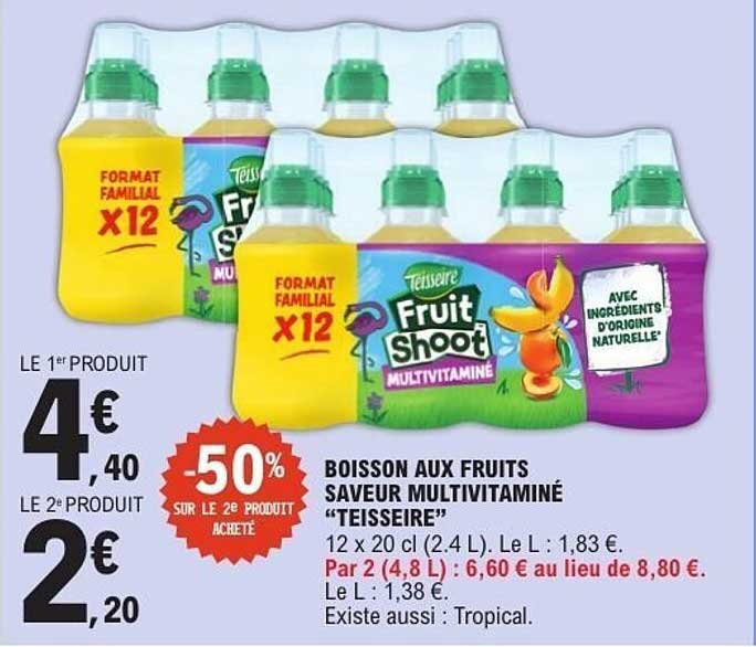 BOISSON AUX FRUITS SAVEUR MULTIVITAMINÉ “TEISSEIRE”