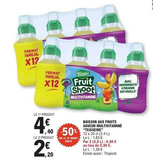 BOISSON AUX FRUITS SAVEUR MULTIVITAMINÉ "TESSIERE"