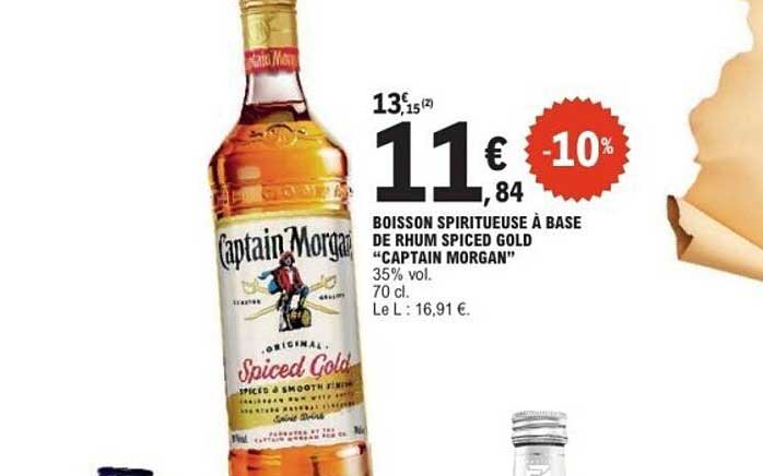 BOISSON SPIRITUOSE À BASE DE RHUM SPICED GOLD "CAPTAIN MORGAN"