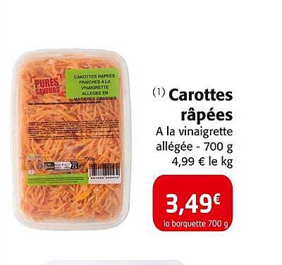 Carottes râpées A la vinaigrette allégée - 700 g