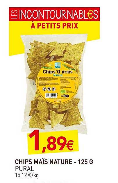 CHIPS MAÏS NATURE - 125 G PURAL