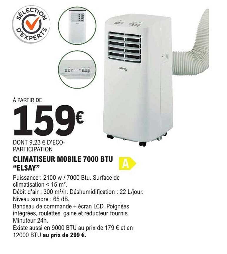 CLIMATISEUR MOBILE 7000 BTU “ELSAY”