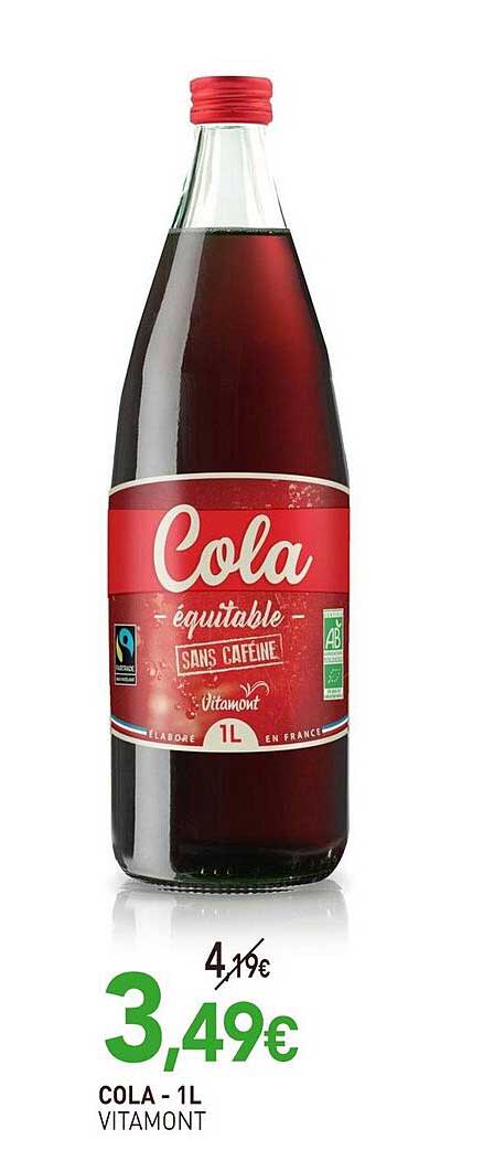 Cola équitable sans caféine - 1L Vitamont