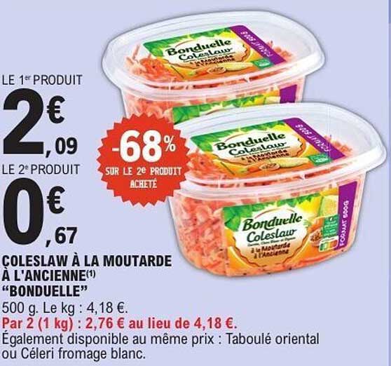 COLESLAW À LA MOUTARDE À L'ANCIENNE "BONDUELLE"