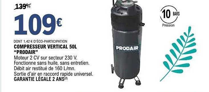 COMPRESSEUR VERTICAL 50L "PRODAIR"