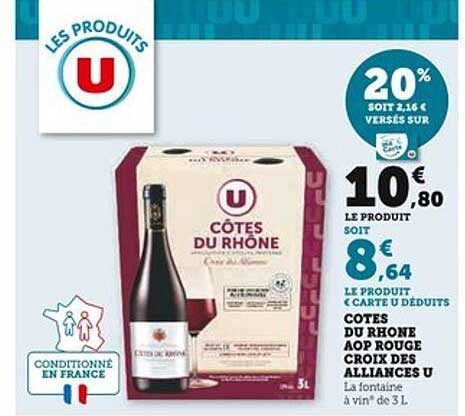 CÔTES DU RHÔNE AOP ROUGE CROIX DES ALLIANCES U - 3L
