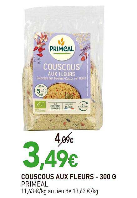 COUSCOUS AUX FLEURS - 300 G PRIMEAL