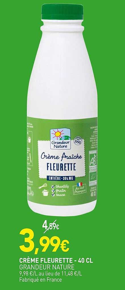 CRÈME FLEURETTE - 40 CL GRANDEUR NATURE