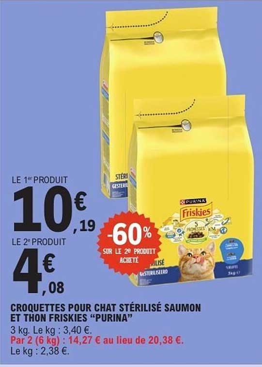 CROQUETTES POUR CHAT STÉRILISÉ SAUMON ET THON FRISKIES “PURINA”
