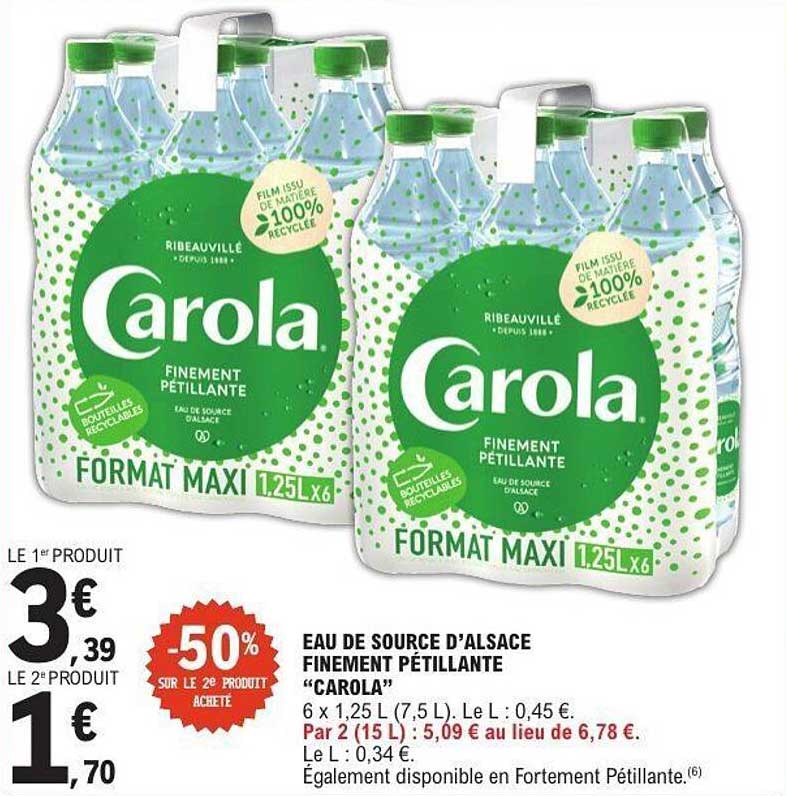 EAU DE SOURCE D’ALSACE FINEMENT PÉTILLANTE "CAROLA"