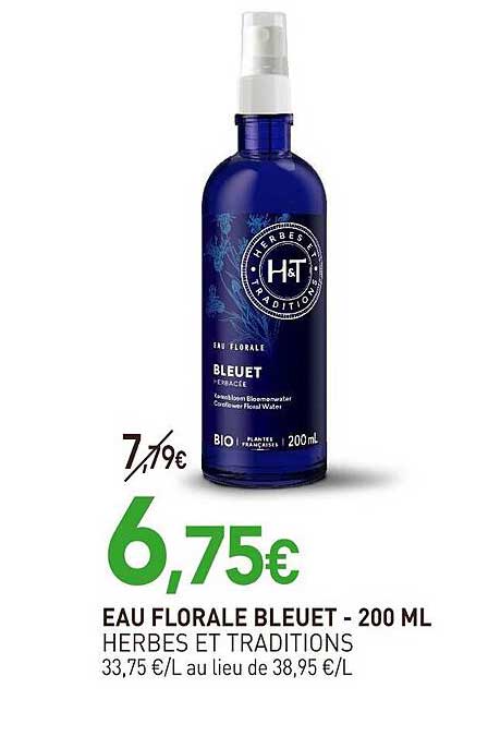 EAU FLORALE BLEUET - 200 ML HERBES ET TRADITIONS