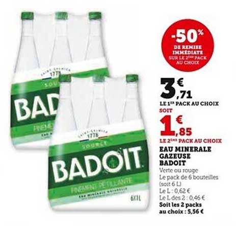 EAU MINÉRALE GAZEUSE BADOIT